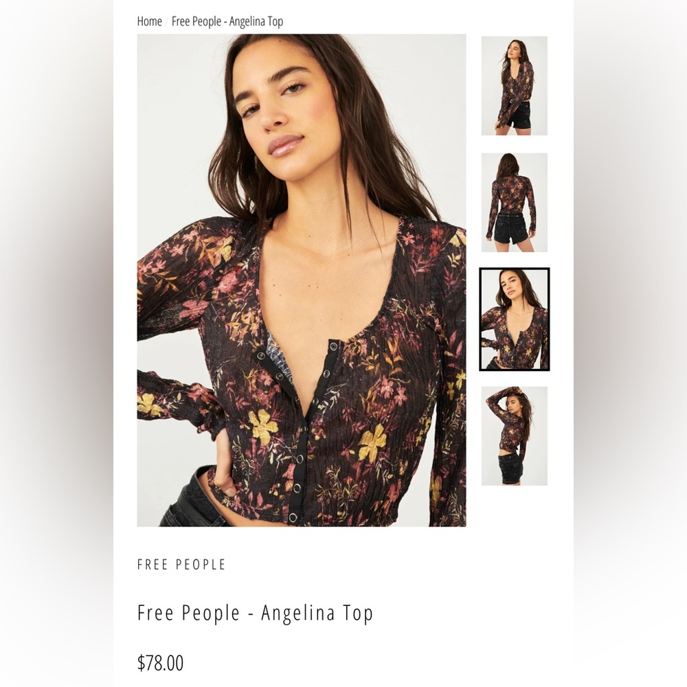 NWT Free People Angelina Top S